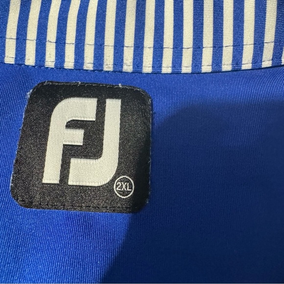 FootJoy Golf Shirt Pullover Collar 1/4 button Up Royal Blue Size 2XL - Picture 12 of 12